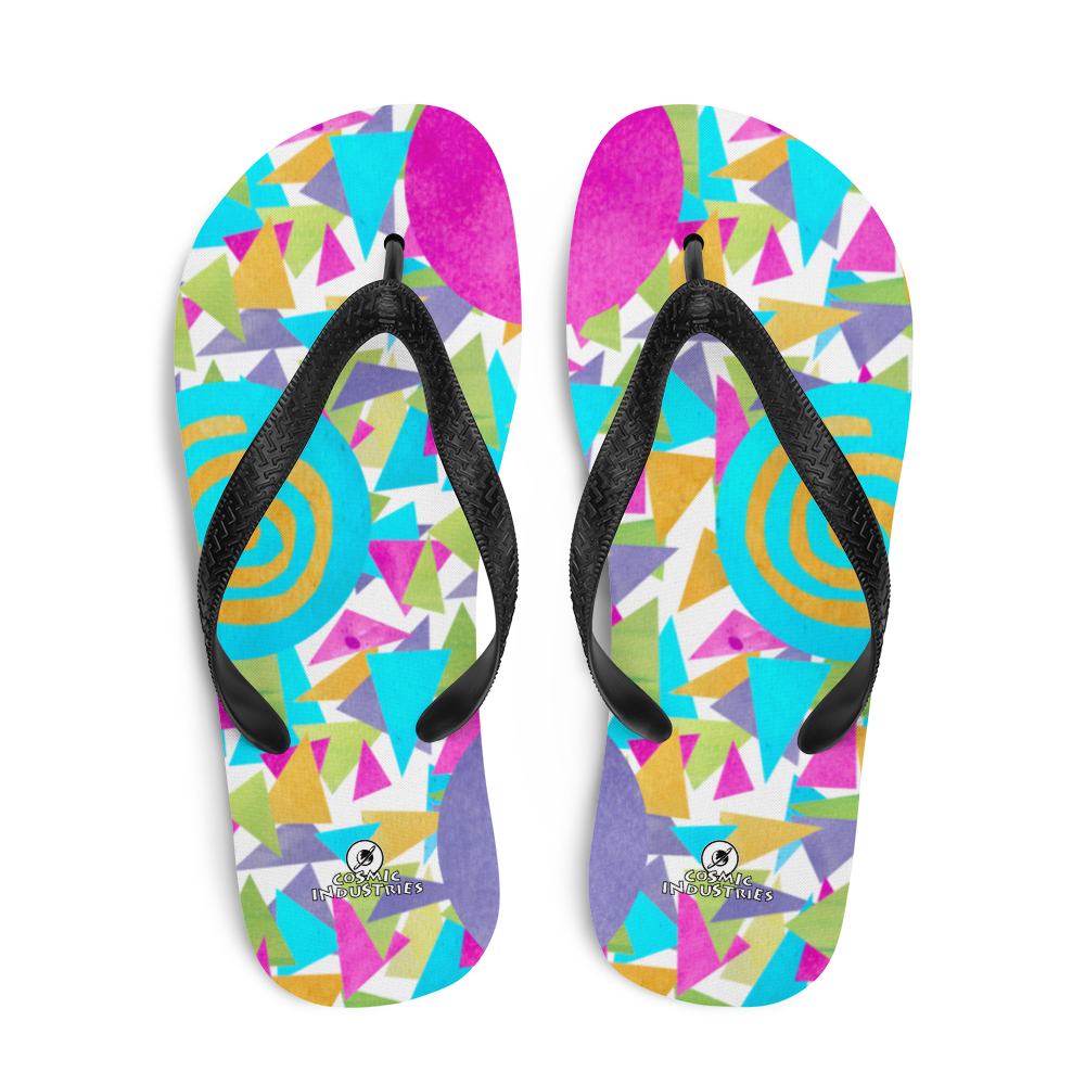 Cosmic ColorBlast - Flip flops Get ready to be blasted out of this world of style with our new Cosmic Colorblast line. These flip flops make us scream, they’re like...too much fun. They’re perfectcosmicindCosmic Industries