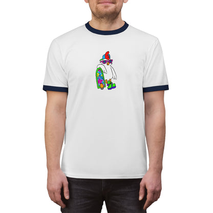 Chicken Ringer TeeWhile we can't guarantee this ringer tee tastes like chicken, it's still Grade A cute.
.: 100% cotton (fiber content may vary for different colors).: Light fabric (5T-ShirtPrintifyCosmic Industries