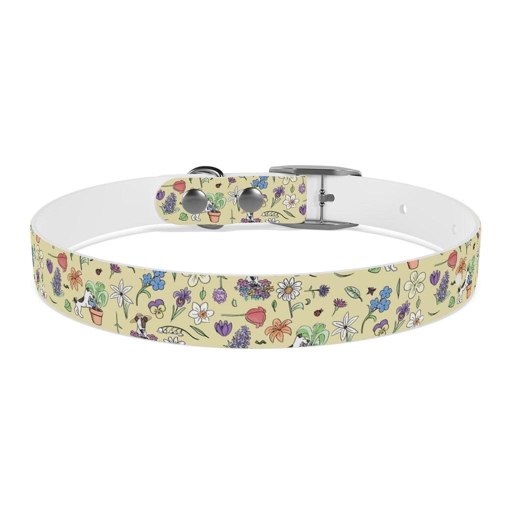 Au Jardin - Yellow CollarYour pooch will be sure to turn heads at the park with this chic, flowery print featuring our pal Rita. Or they'll just look really cute while digging up the flowersPetsPrintifyCosmic Industries