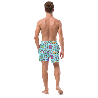 Au Plage - Swim Trunks - BlueJust in case you'd rather look more cute and less sporty, we've got some swim shorts for you! 
 These shorts feature our friend Rita and her favorite summertime treaCosmic IndustriesCosmic Industries