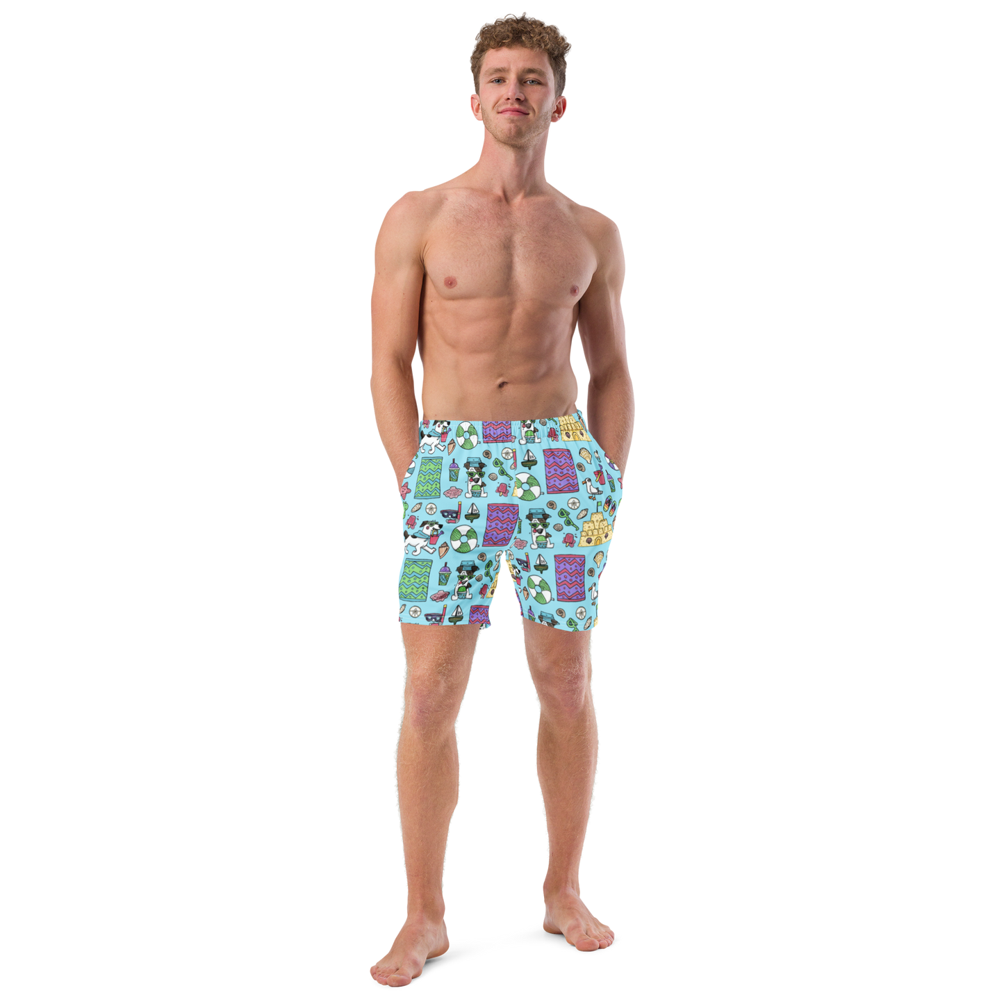 Au Plage - Swim Trunks - BlueJust in case you'd rather look more cute and less sporty, we've got some swim shorts for you! 
 These shorts feature our friend Rita and her favorite summertime treaCosmic IndustriesCosmic Industries