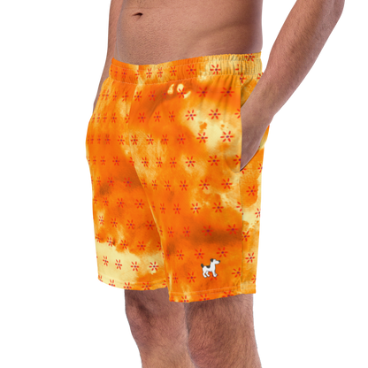 Petit Chien - Orange Fleures Swim Shorts