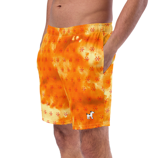 Petit Chien - Orange Fleures Swim Shorts