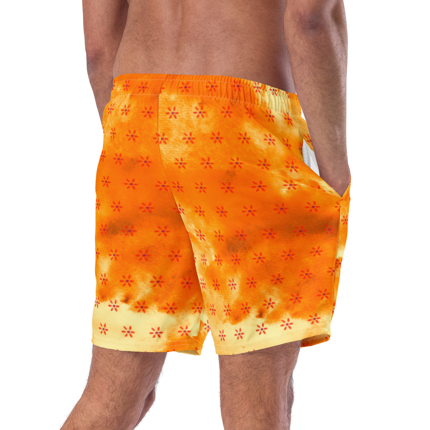 Petit Chien - Orange Fleures Swim Shorts