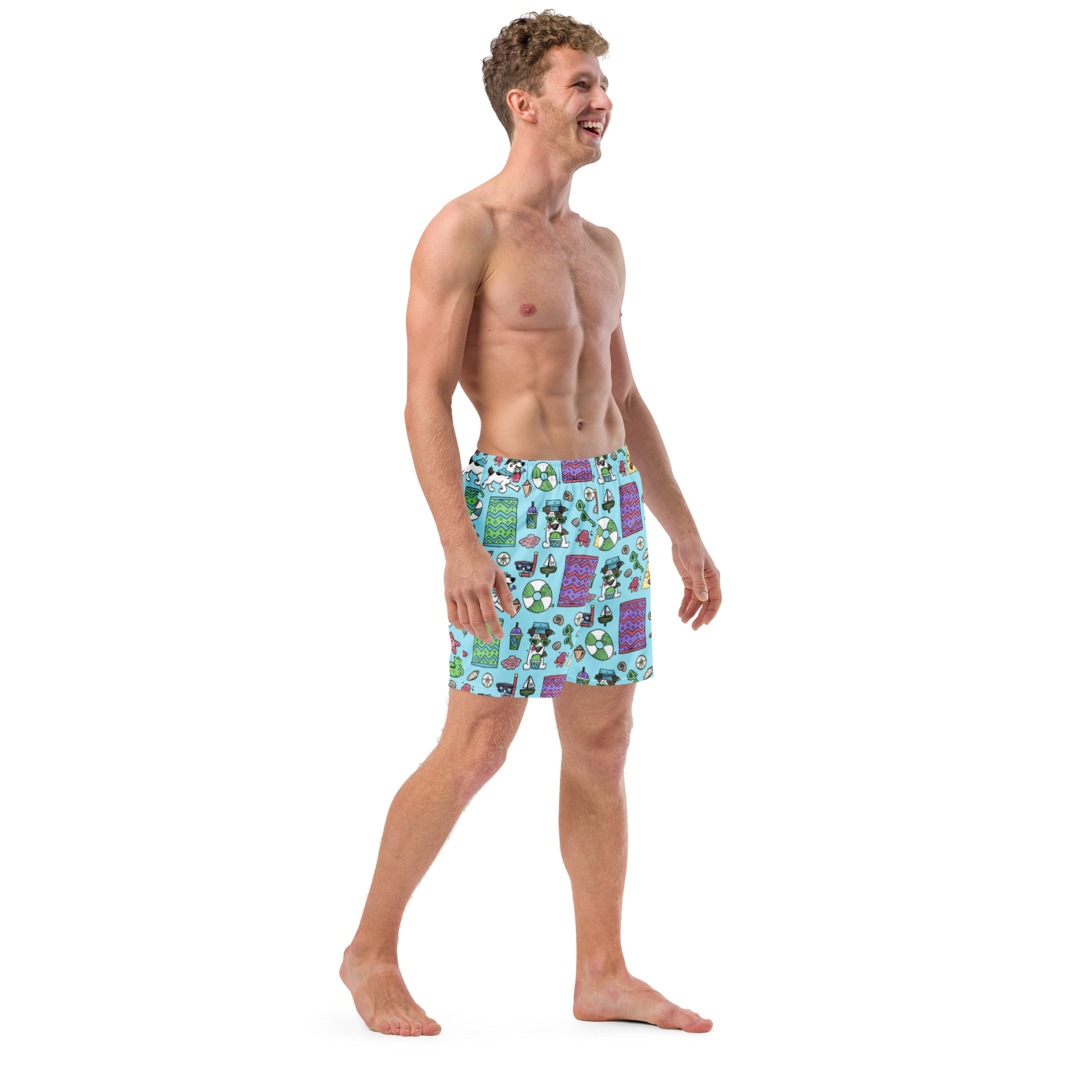 Au Plage - Swim Trunks - BlueJust in case you'd rather look more cute and less sporty, we've got some swim shorts for you! 
 These shorts feature our friend Rita and her favorite summertime treaCosmic IndustriesCosmic Industries