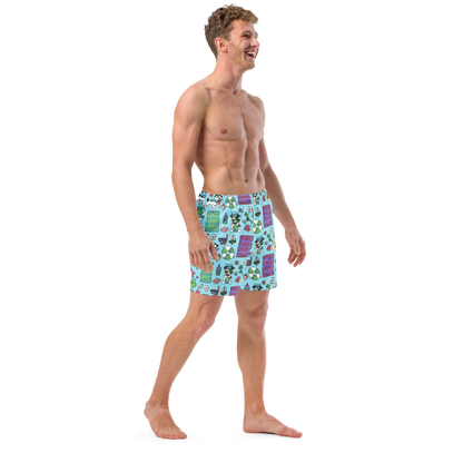 Au Plage - Swim Trunks - BlueJust in case you'd rather look more cute and less sporty, we've got some swim shorts for you! 
 These shorts feature our friend Rita and her favorite summertime treaCosmic IndustriesCosmic Industries