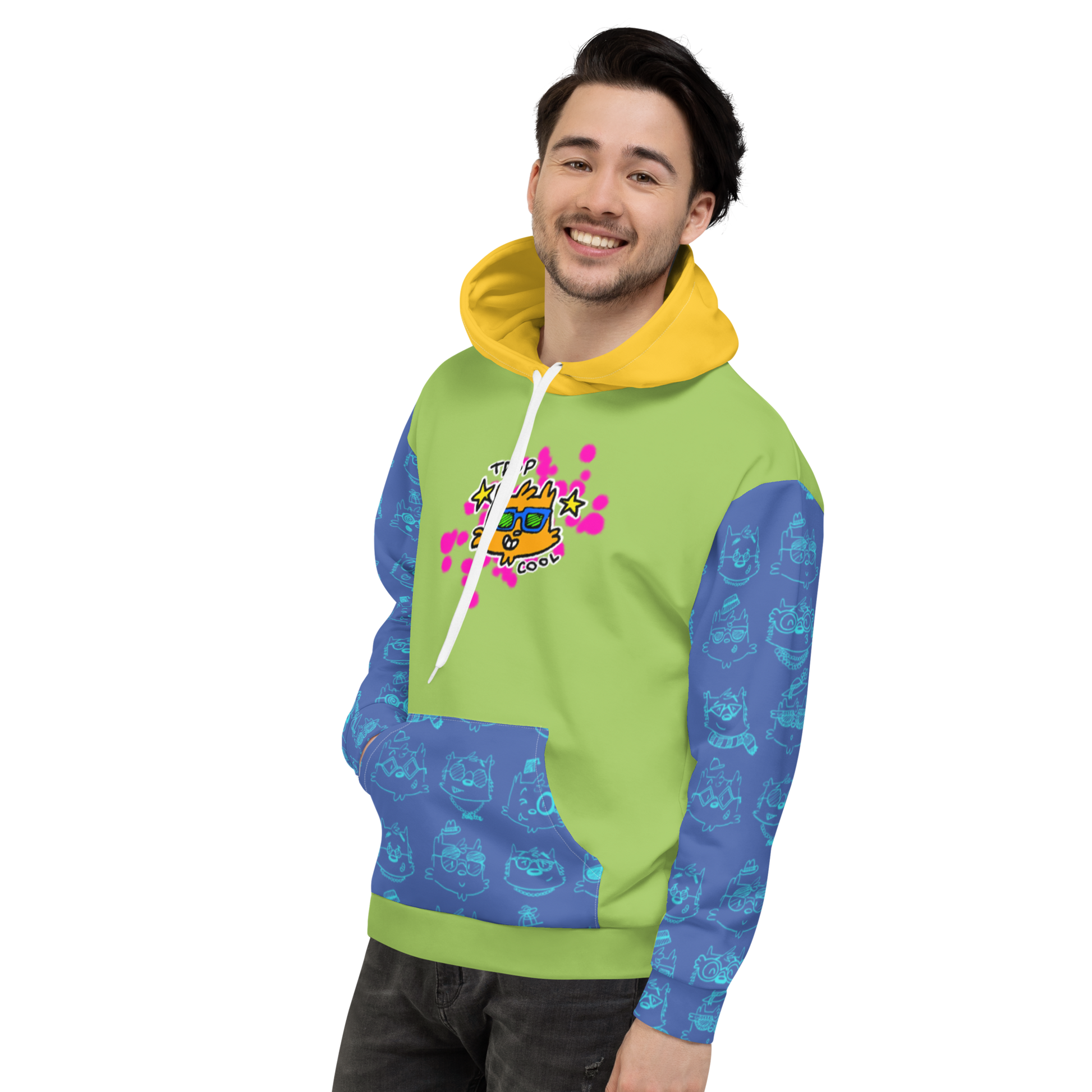 Trop Cool HoodieThis funky hoodie is "Too Cool", and too comfy. We dare you to lose your cool in this sweatshirt, cause it's too luxe for that kind of biz. With our chic friend Ben cosmicindCosmic Industries