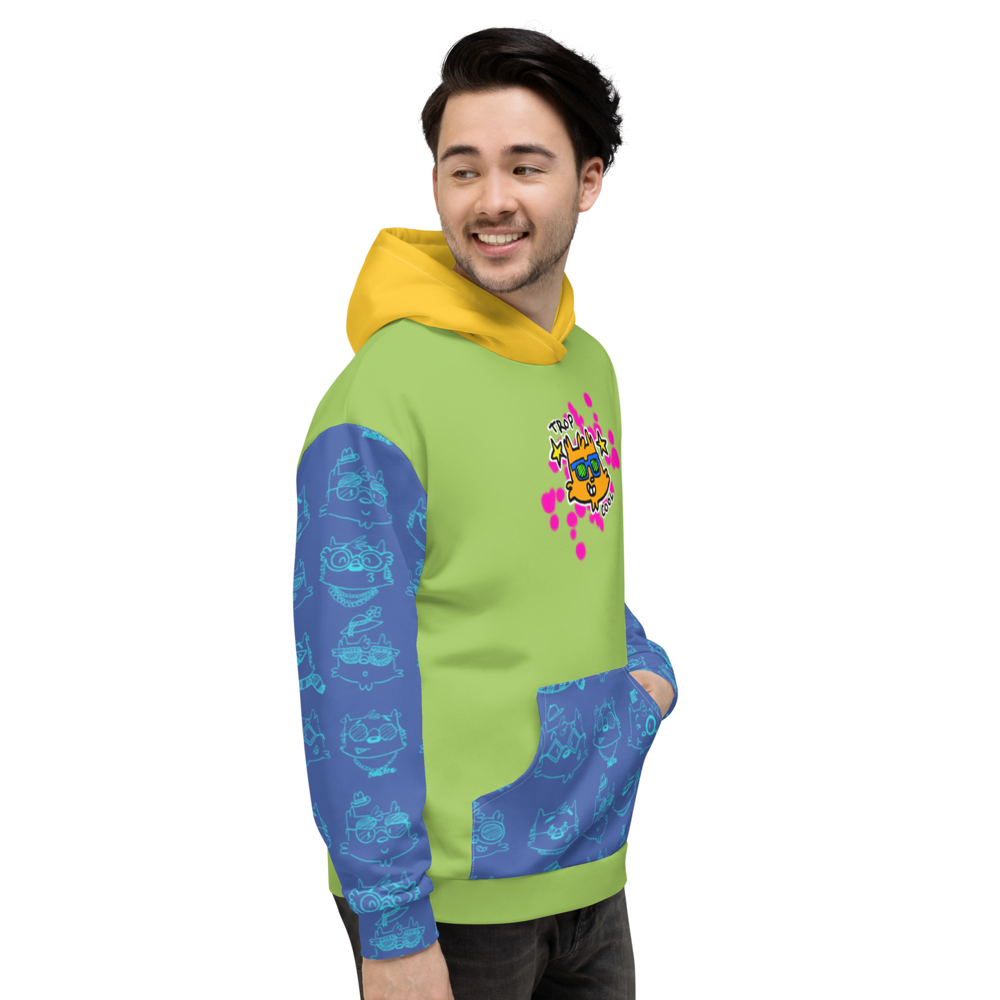 Trop Cool HoodieThis funky hoodie is "Too Cool", and too comfy. We dare you to lose your cool in this sweatshirt, cause it's too luxe for that kind of biz. With our chic friend Ben cosmicindCosmic Industries