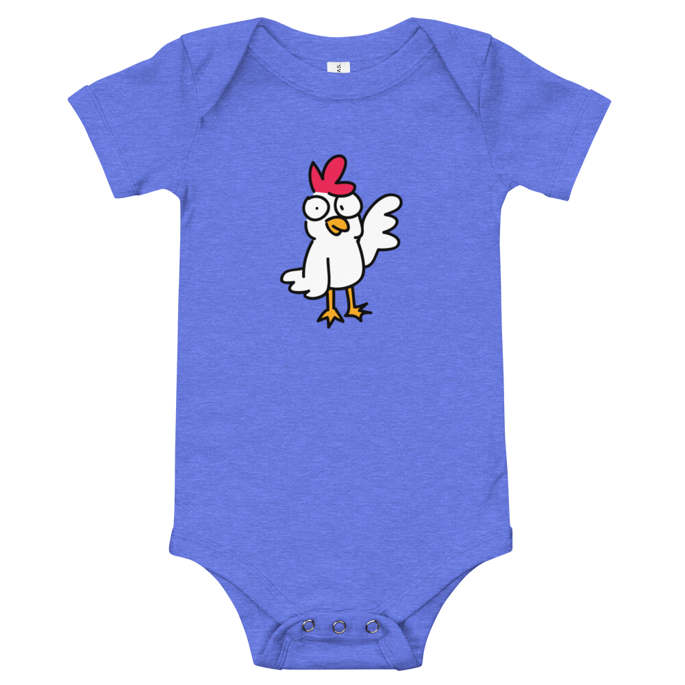 Chicken OnesieGuess what? Chicken onesie. Guess why? Cause he's super cool. LOL! Here's a onesie just for the kids of cool kids.

• 100% ring-spun combed cotton
• Heather colors aCosmic IndustriesCosmic Industries