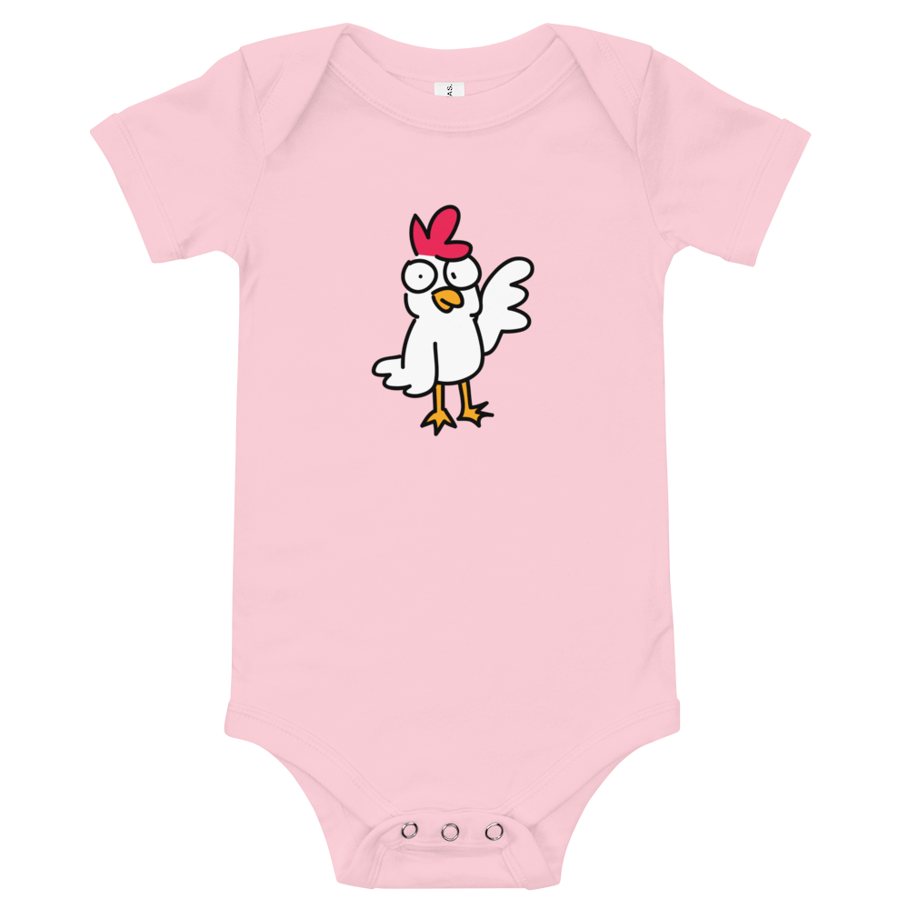 Chicken OnesieGuess what? Chicken onesie. Guess why? Cause he's super cool. LOL! Here's a onesie just for the kids of cool kids.

• 100% ring-spun combed cotton
• Heather colors aCosmic IndustriesCosmic Industries