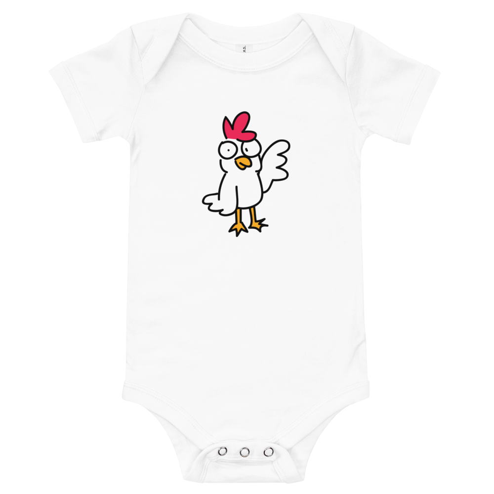 Chicken OnesieGuess what? Chicken onesie. Guess why? Cause he's super cool. LOL! Here's a onesie just for the kids of cool kids.

• 100% ring-spun combed cotton
• Heather colors aCosmic IndustriesCosmic Industries