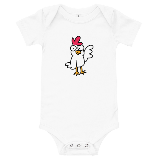 Chicken OnesieGuess what? Chicken onesie. Guess why? Cause he's super cool. LOL! Here's a onesie just for the kids of cool kids.

• 100% ring-spun combed cotton
• Heather colors aCosmic IndustriesCosmic Industries