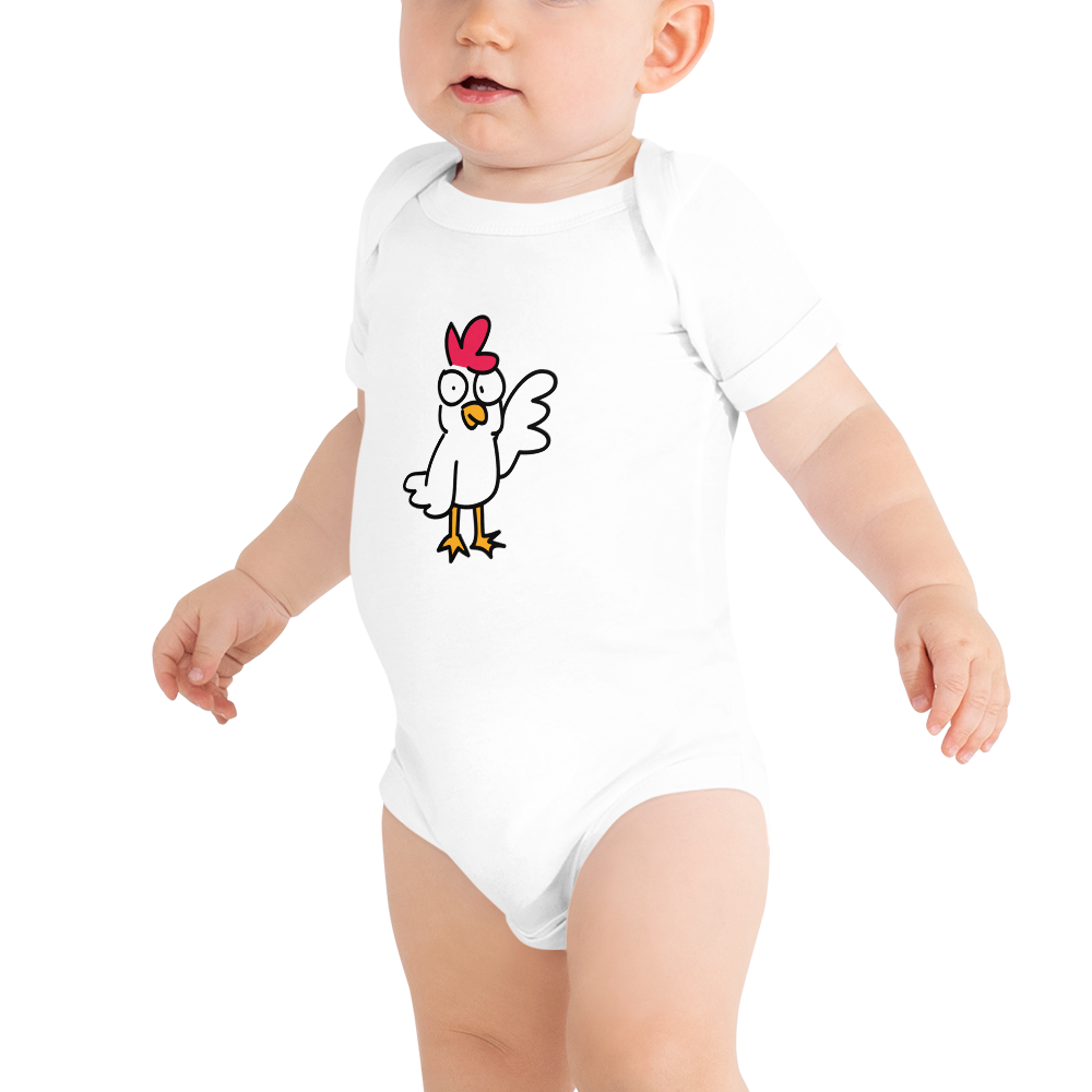 Chicken OnesieGuess what? Chicken onesie. Guess why? Cause he's super cool. LOL! Here's a onesie just for the kids of cool kids.

• 100% ring-spun combed cotton
• Heather colors aCosmic IndustriesCosmic Industries