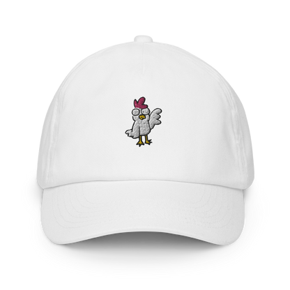 Kid's Baseball HatOutfit your favorite little chicken with a cute hat to match! Cool kids will love this baseball cap with our friend Bock on the front, and the Cosmic logo on the bacCosmic IndustriesCosmic Industries