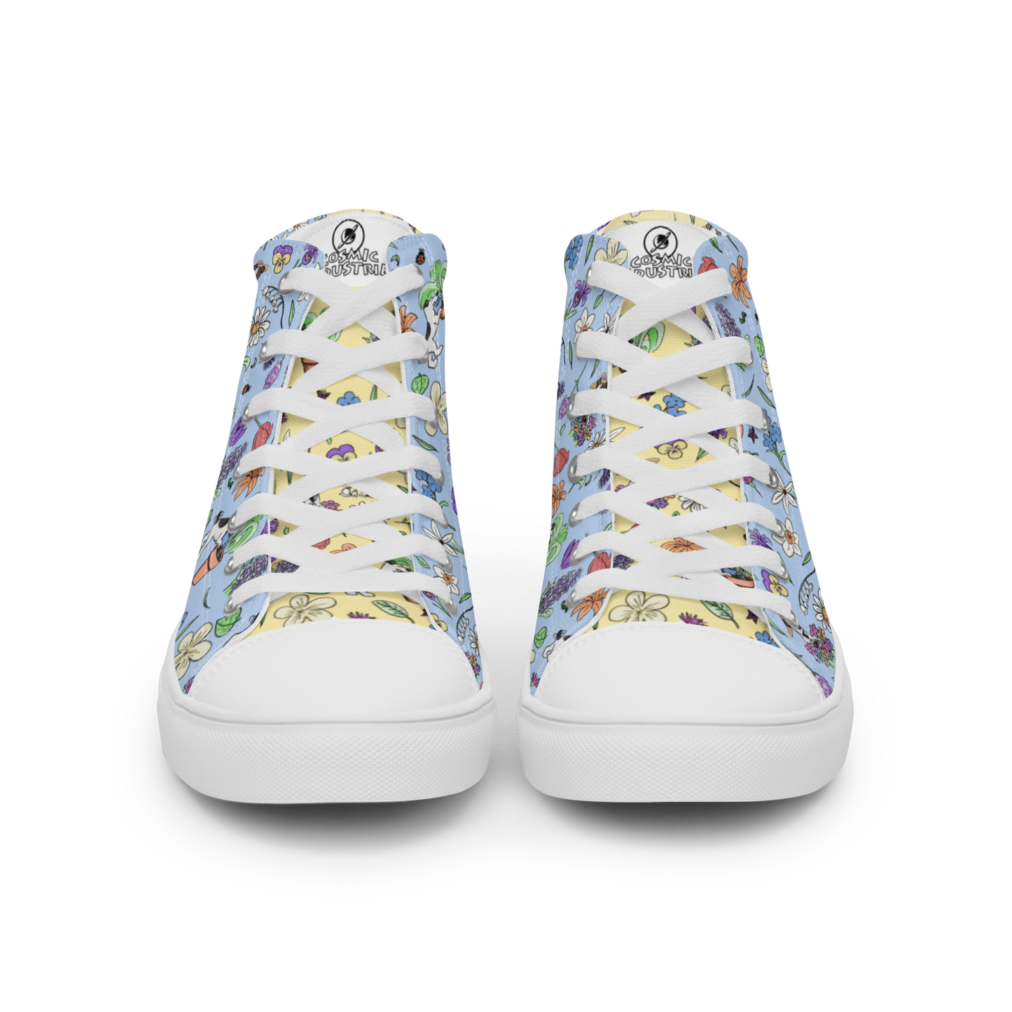 Au Jardin - Men's TenniesPut some spring into your step with these cute hightops featuring Rita and all of the jolies fleures in the garden. Size guide

 
US MEN
UK
EUROPE
FOOT LENGTH


5 (icosmicindCosmic Industries