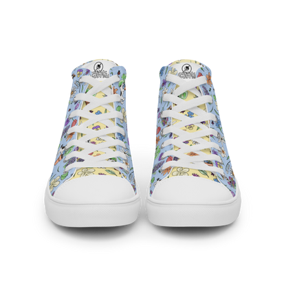 Au Jardin - Men's TenniesPut some spring into your step with these cute hightops featuring Rita and all of the jolies fleures in the garden. Size guide

 
US MEN
UK
EUROPE
FOOT LENGTH


5 (icosmicindCosmic Industries