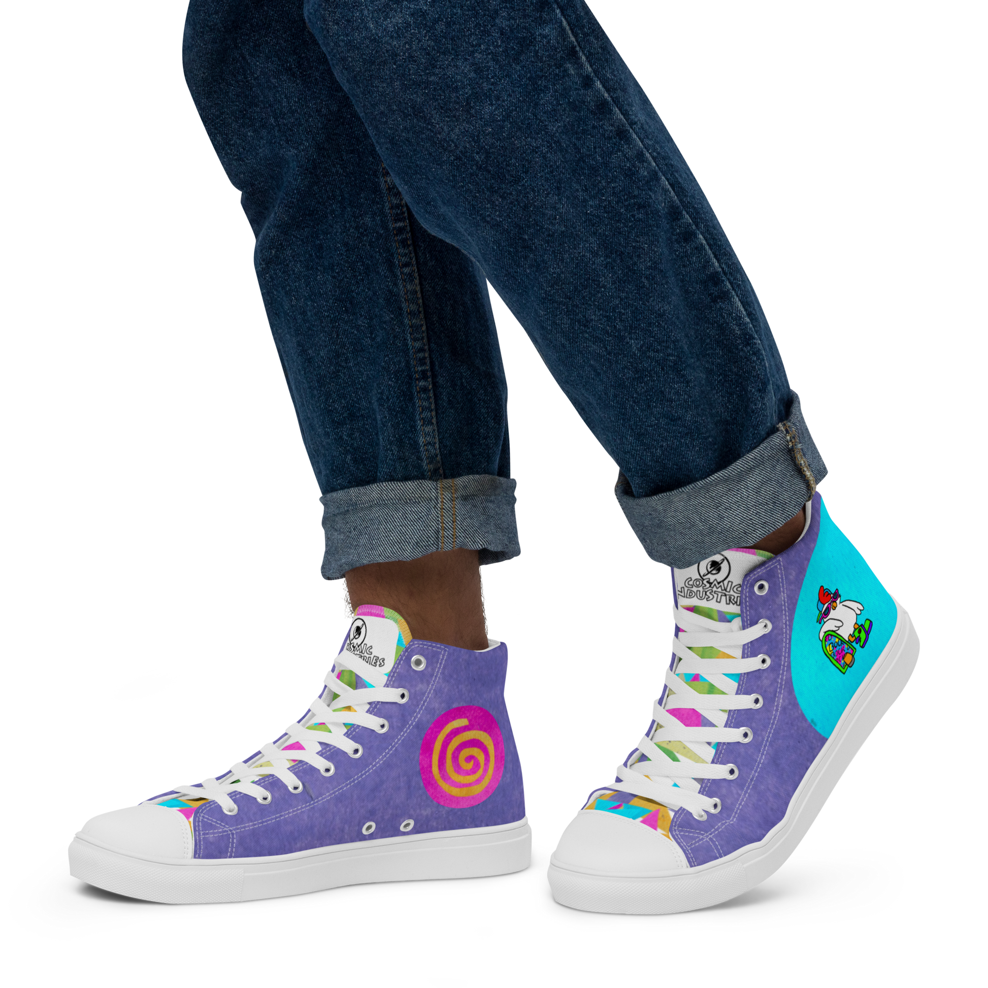 Cosmic ColorBlast - Men's TenniesWe know chickens can’t fly without hoverboards, but you’ll be looking pretty fly with these new tennies. They come in a few different styles, so if you can’t choose,cosmicindCosmic Industries