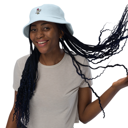 Terry Cloth Bucket Hat - ChickenBeat the heat and keep your cool with the coolest chicken in the galaxy on this soft terry cloth bucket hat. Comes in several different colors to suit your moods andCosmic IndustriesCosmic Industries