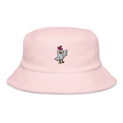 Terry Cloth Bucket Hat - ChickenBeat the heat and keep your cool with the coolest chicken in the galaxy on this soft terry cloth bucket hat. Comes in several different colors to suit your moods andCosmic IndustriesCosmic Industries