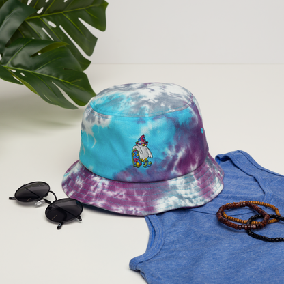 Cosmic ColorBlast - Bucket HatOur friend Bock, the chicken, has a new line of sports wear ready to blast you with color this season!! This bucket hat is tie dyed and embroidered with Bock and hiscosmicindCosmic Industries