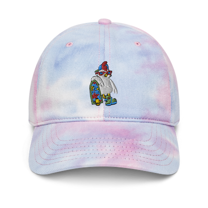 Cosmic Tie Dye Baseball HatBring some funky fun to your vibe with this cosmic tie dye baseball hat. The coolest hoverboarder in the verse is embroidered on the front along with the Cosmic logoCosmic IndustriesCosmic Industries