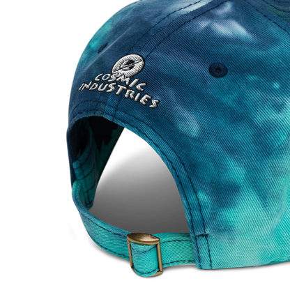 Cosmic Tie Dye Baseball HatBring some funky fun to your vibe with this cosmic tie dye baseball hat. The coolest hoverboarder in the verse is embroidered on the front along with the Cosmic logoCosmic IndustriesCosmic Industries