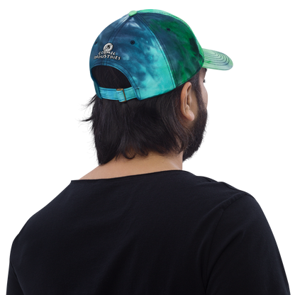 Cosmic Tie Dye Baseball HatBring some funky fun to your vibe with this cosmic tie dye baseball hat. The coolest hoverboarder in the verse is embroidered on the front along with the Cosmic logoCosmic IndustriesCosmic Industries